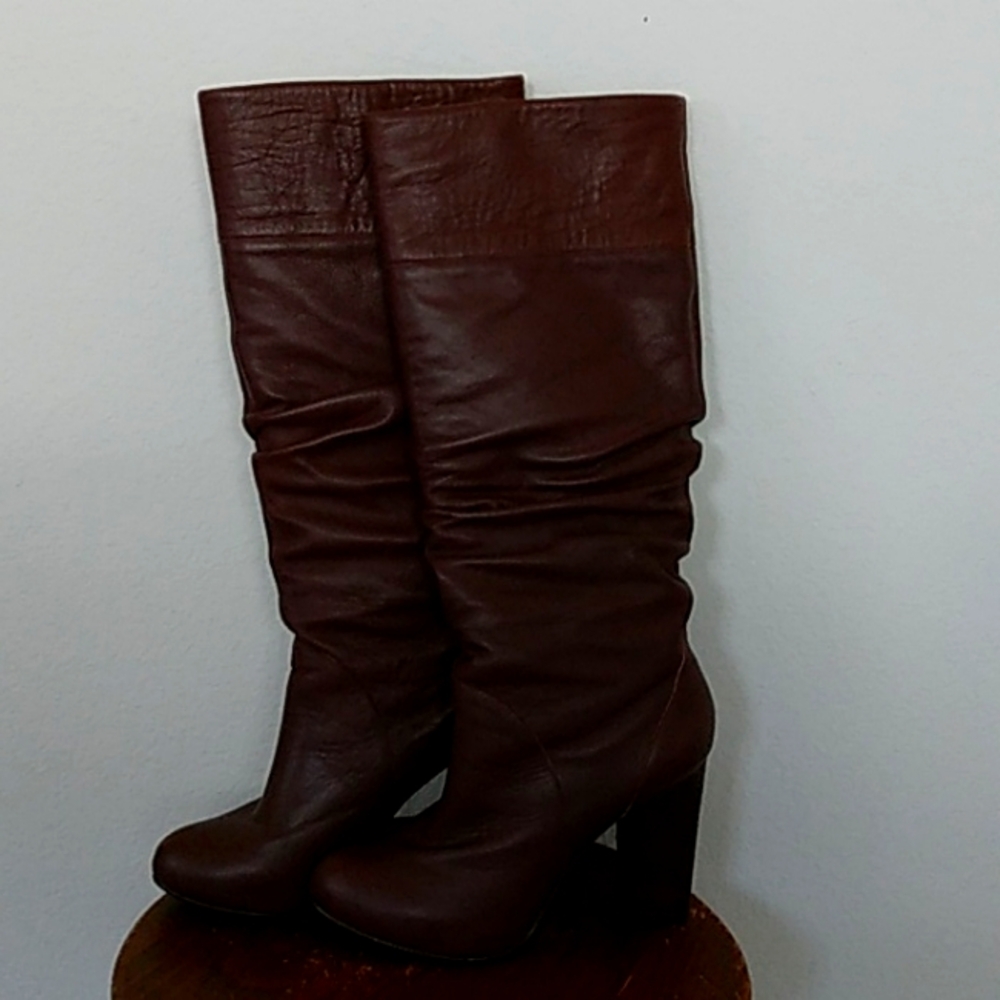 Rich chocolately cocoa brown leather boots BOSTON PROPER size 7.5